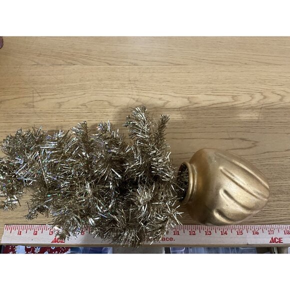 Pier 1 Imports Mini 18 Inch Gold Ornament Tree in Original Packaging Vintage - Picture 11 of 11